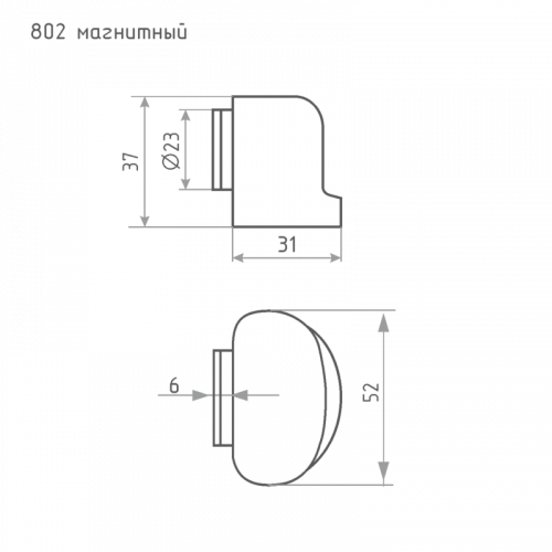 Ограничитель дверной магнитный НОРА-М 802 золото